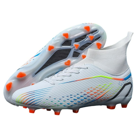 Men’s High-Grip Turf Soccer Shoes with Ankle Support, Lightweight Breathable Agility Cleats for Training & Outdoor Play, Non-Slip Durable Rubber Outsole Football Sneakers