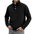 thumbnail image 1 of Men's High Neck Long Sleeve Button Placket Sweatshirt Digital Print Design Fall Winter Casual Wear Oversized Pullover Long Sleeve Crewneck Casual Tops, 1 of 4