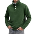 thumbnail image 1 of Men's High Neck Long Sleeve Button Placket Sweatshirt Digital Print Design Fall Winter Casual Wear Oversized Pullover Long Sleeve Crewneck Casual Tops, 1 of 4