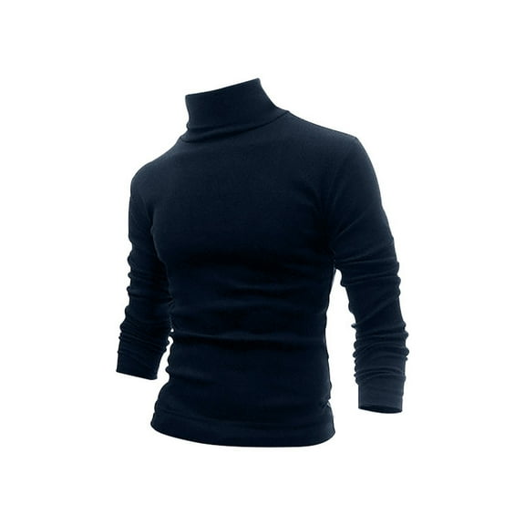 Men's High Neck Slim Fit Pullover Wool Knit Sweater Warm Solid Color T-Shirt Comfortable Stylish Casual Top Men's Lightweight Crewneck Tee Tops