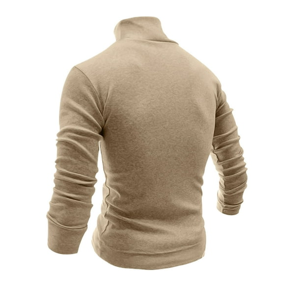 Men's High Neck Slim Fit Pullover Wool Knit Sweater Warm Solid Color T-Shirt Comfortable Stylish Casual Top Men's Lightweight Crewneck Tee Tops
