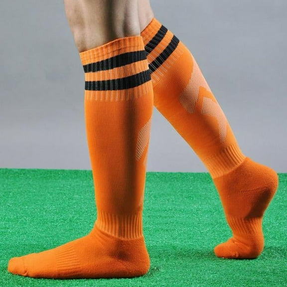 Men's High Performance Striped Football Baseball Sport Crew Socks for Athletic Support and Comfort