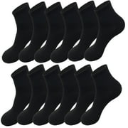 GLORY MAX TRADING Men's High Quality Cotton Cushioned Black Ankle Crew Socks Size 9-13