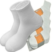 GLORY MAX TRADING Men's High Quality Cotton Cushioned White Ankle Crew Socks Size 9-13
