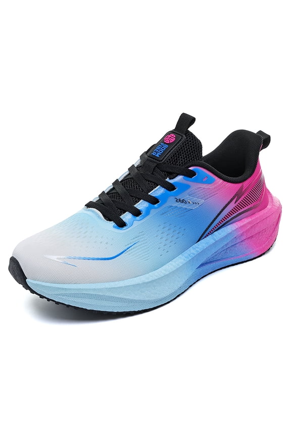 Men’s High-Stack Running Shoes, Ventilated Mesh Upper, Lace-Up Fit, Rocker Cushioned Sole for Easy Runs and Treadmill Workouts