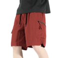 thumbnail image 1 of Men's High Street Fashion Leather Shorts - Pleated Design, Straight Fit, 1 of 4