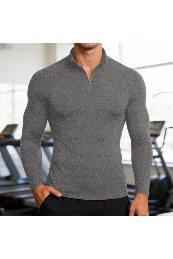 Men's High Stretch Long Sleeve Athletic Top Flexible Shirt for Workout Running Training Fitness Gym Daily Wear and Outdoor Sports