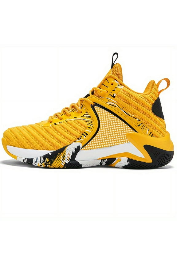 Men's High-Top - Basketball Shoes - Heavy-Duty -Terrain Camo Sneakers with Breathable Fabric Upper, Cushioning & Lace Closure for Court, Training, Outdoor - Wide Size Availability Suitable for Basket