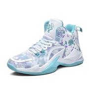 Bolognifi Mens High Top Basketball Shoes with Breathable Mesh Cushioning Support and Non Slip Sole Basketball Boots