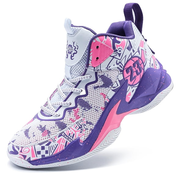 Bolognifi Men's High Top Basketball Shoes with Breathable Mesh Cushioning Support and Non Slip Sole Basketball Boots