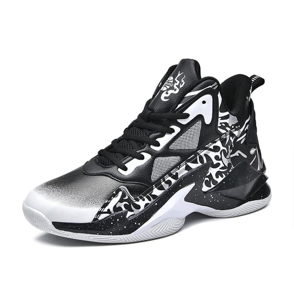 Bolognifi Men's High Top Basketball Shoes with Breathable Mesh Cushioning Support and Non Slip Sole Basketball Boots