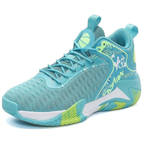 Men’s High Top Basketball Sneakers Breathable Non Slip Athletic Shoes with Cushioned EVA Sole for Running Training Gym Outdoor Sports and Casual Wear