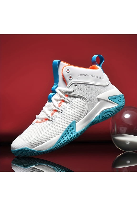 Men's High-Top Basketball Sneakers - Breathable, Non-Slip Sneakers for Running & Sports, All-Season Comfort, Basketball Shoes, Mesh, Casual Shoes