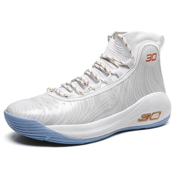 Men's High Top Basketball Training Shoes, Lightweight Cushioned Non-Slip Rubber