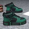 thumbnail image 1 of Men's High-Top Fashion Sneakers - Casual Lace-Up Athletic Shoes with Solid Color PU Upper, Breathable PU Lining, Durable Rubber Sole, and Comfort Fabric Insole, 1 of 9