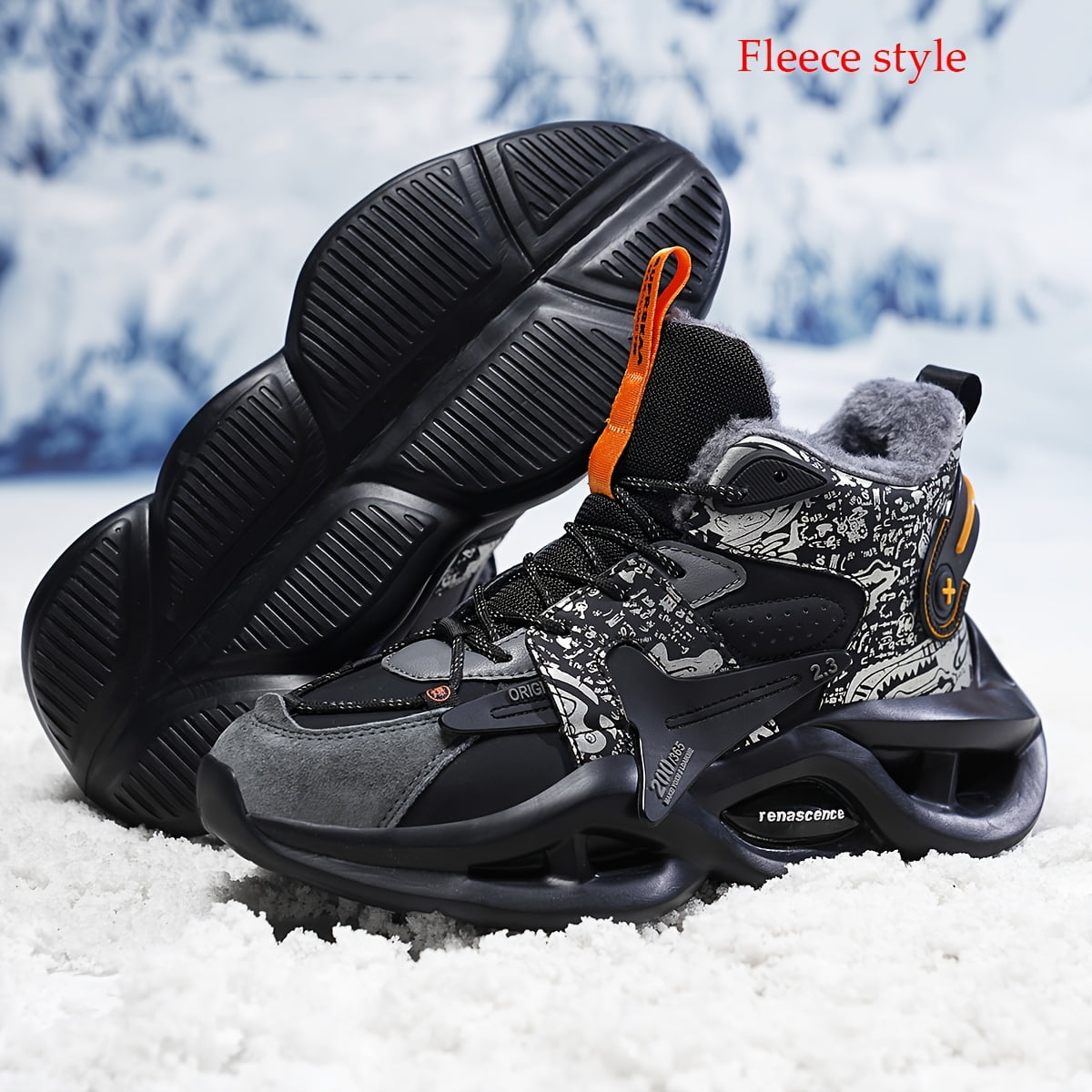 Men s High Top Lace Up Stylish Basketball Shoes Shock Absorption Comfortable Non Slip Sneakers