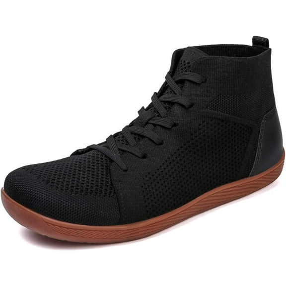 Men's High Top Minimalist Barefoot Shoes Wide Toe Box Zero Drop Sole Cushioned Ankle Support
