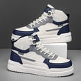 thumbnail image 1 of Men's High-Top Skate Sneakers - Color Block, Comfortable for Outdoor Activities, Running & Rubber Sole - For Men - Suitable  & Hiking - Lace-Up Casual Shoes with Cushioned Sole - Breathable Fabric, 1 of 9