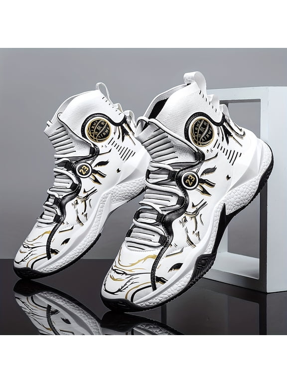 Men's High-Top Sneakers/ Basketball Shoes with Anti-Slip Rubber Sole,Breathable Mesh Upper,All-Terrain Traction,Ideal for Basketball, Casual Attire - Durable Comfortable with Enhanced Grip, Men Shoes