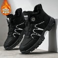 thumbnail image 1 of Men's High Top Winter Boots, Rotating Buckle Warm Plush Lined Outdoor Snow Shoes for Cold Weather, 1 of 3
