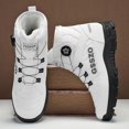 thumbnail image 1 of Men's High-Top Winter Boots with Slip-Resistant Sole, Thick Insulated & PVC Construction, All-Terrain Traction - White & Black Rugged Outdoor Hiking Boots for Urban Streetwear, All-Season Comfort, 1 of 9