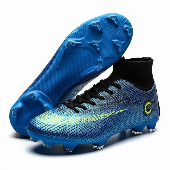 Men's High Tops Lace Up Soccer Cleats, Lightweight Professional Athletic Football Cleats Mens Athletic Shoes for Training Soccer