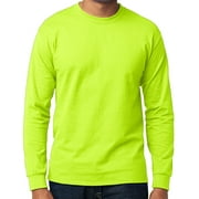 BUY COOL SHIRTS Men's High Visibility Long Sleeve T-shirt - Neon Green, Small