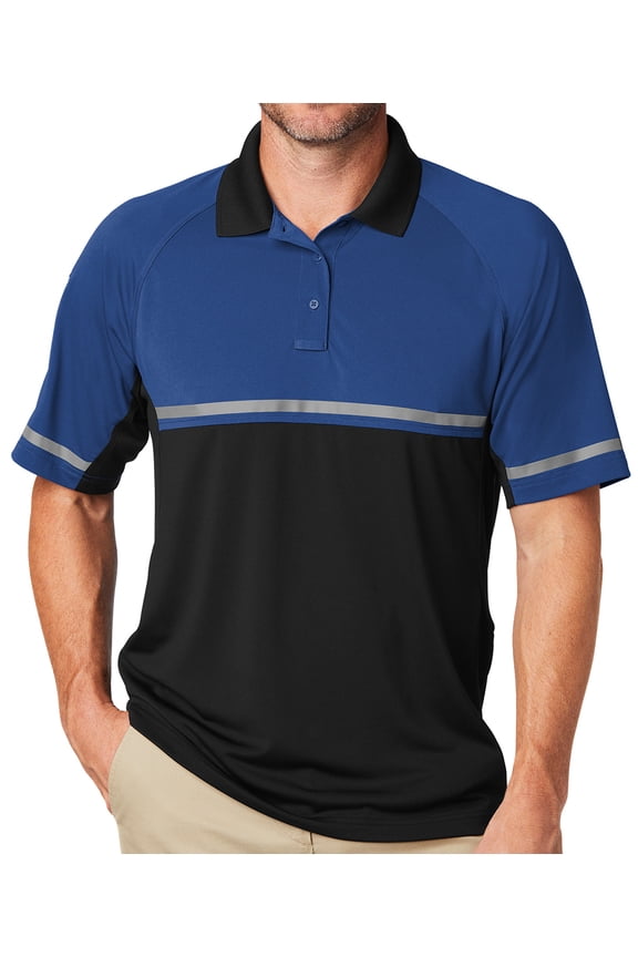 Men's High Visibility Moisture-Wicking Polo Shirt - Royal/Black, XL