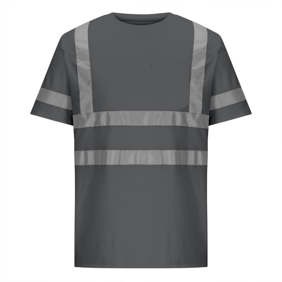Men's High Visibility Shirts Short Sleeve Safety Reflective Strips T Shirts Quick Dry Mesh Hi Vis Construction Work Class 2 Shirt