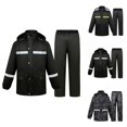thumbnail image 1 of Men's High Visibility Waterproof Rain Suit Hooded Rain Jacket and Pants Set for Outdoor Work, Construction & Cycling, 1 of 9