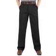 thumbnail image 1 of Men's High Waist Pleated Straight Leg Casual Trousers Office Work Pants, 1 of 7