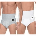 thumbnail image 1 of Men's High Waist Shapewear, Slimming Body Shaper Tummy Control Shapewear Waist Abdomen Trimming Stretch Boxer Brief, 2 Pack, 1 of 7