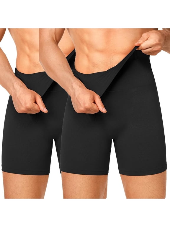 Men's High-Waisted Seamless Compression Shapewear Shorts Tummy Control Firm Control Invisible Belly Girdle Underwear Menswear for Sports & Outdoor Activities