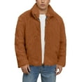 thumbnail image 1 of Men's High-neck Faux Fox Fur Jacket Camel XXXL, 1 of 5