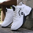 thumbnail image 1 of Men's High-top Casual Sports Shoes Fashion Outdoor Walking Shoes for Road Running; Lace-up Wear-resistant Versatile, 1 of 7
