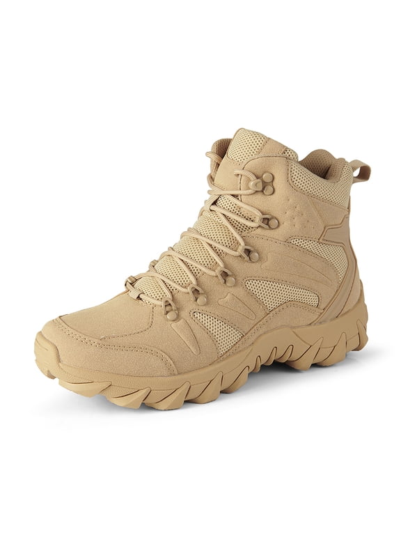 Men's Hiking Shoes Lightweight Mid Ankle Trekking Trails Boots Hiking Boots, Wheat