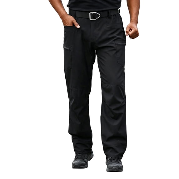 Men's Hiking Cargo Pants Water Resistant Quick Dry Lightweight Loose Straight Leg Pant Outdoor Tactical Camping Fishing Trousers with Multi Pockets Black XS