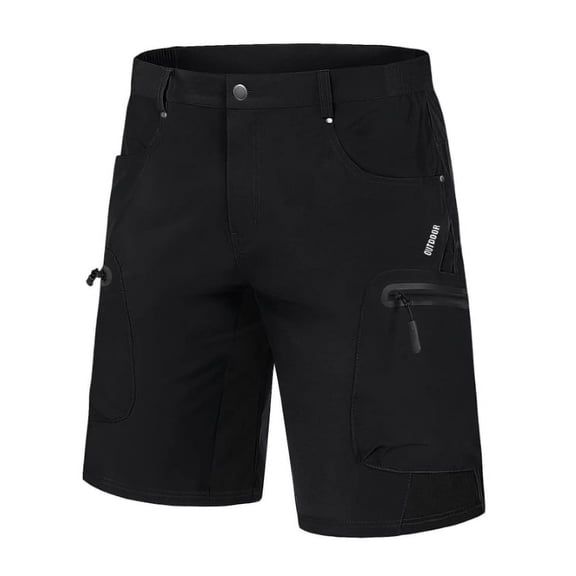 Men's Hiking Cargo Shorts 10" with Zipper Pockets Men's Shorts Casual Stretch Waist Golf Shorts Outdoor Summer