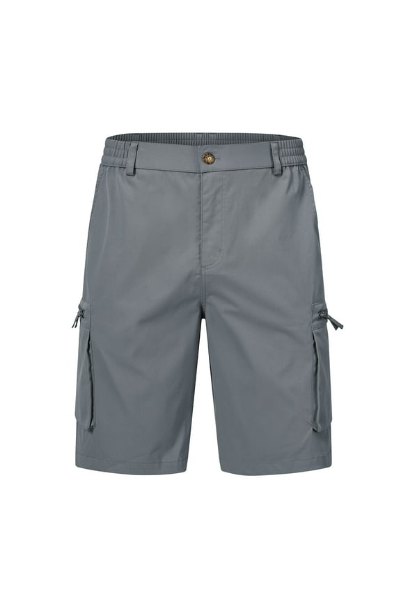 Men's Hiking Cargo Shorts Outdoor Travel Shorts for Men with Multi Pocket for Fishing Camping Casual Golf Grey 32