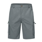 NEIKU Men's Hiking Cargo Shorts Outdoor Travel Shorts for Men with Multi Pocket for Fishing Camping Casual Golf Grey 34
