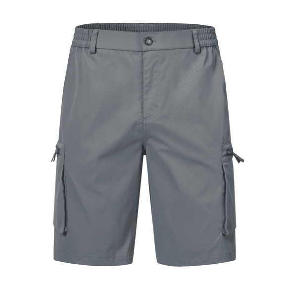 Men's Hiking Cargo Shorts Outdoor Travel Shorts for Men with Multi Pocket for Fishing Camping Casual Golf Grey 34