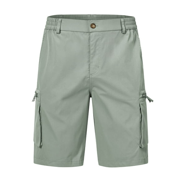 Men's Hiking Cargo Shorts Outdoor Travel Shorts for Men with Multi Pocket for Fishing Camping Casual Golf Greygreen 32
