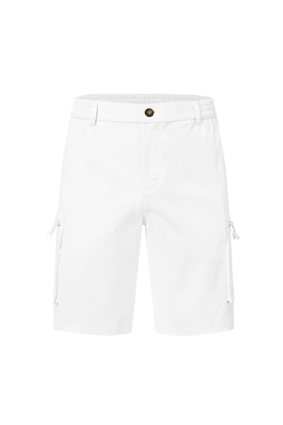 Men's Hiking Cargo Shorts Outdoor Travel Shorts for Men with Multi Pocket for Fishing Camping Casual Golf White 36