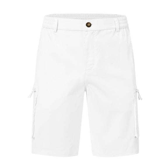 Men's Hiking Cargo Shorts Outdoor Travel Shorts for Men with Multi Pocket for Fishing Camping Casual Golf White 42