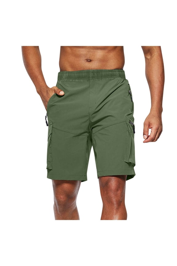 Men's Hiking Cargo Shorts Quick Dry Outdoor Travel Shorts for Men with Multi Pocket for Fishing Camping Casual Green 3XL