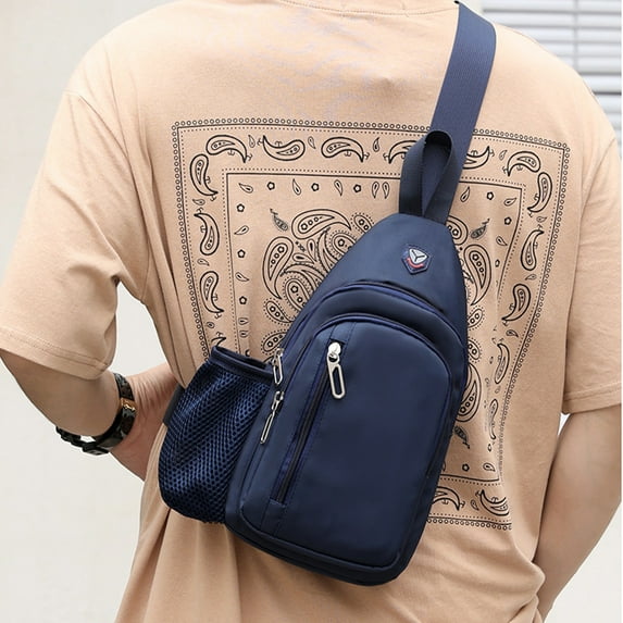 Men's Hiking Chest Pack,Outdoor Sling Bag,Travel Crossbody Bag,Sports Shoulder Bag,USB Charging Chest Bag,Waterproof Hiking Bag,Anti-Theft Crossbody Pack,Cycling Shoulder Bag