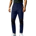 thumbnail image 1 of Men's Hiking Pants Cargo Work Pants Water Resistant Quick Dry Lightweight Camping Travel Outdoor Nylon Pants with Zipper Pockets and Elastic Waistband, 1 of 9