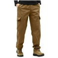thumbnail image 1 of Men's Hiking Pants Fleece Lined Winter Military Work Cargo Pants Oversized Men Thermal Outdoor Tactical Training Warm, 1 of 8