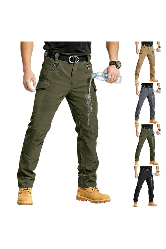 Men's Hiking Pants Lightweight Stretch Cargo Work Pants Green XL