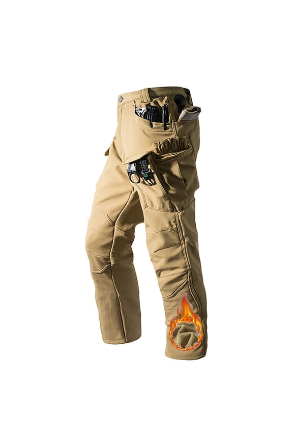 Men's Hiking Pants Lightweight Waterproof Cargo Quick Dry Tactical Outdoor Fishing Travel Mountain Work Pants Khaki L
